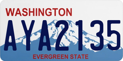 WA license plate AYA2135