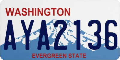 WA license plate AYA2136