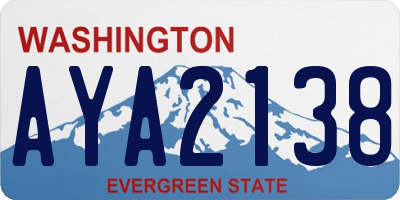 WA license plate AYA2138