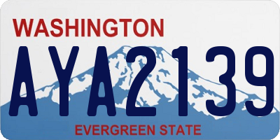 WA license plate AYA2139