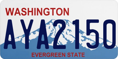 WA license plate AYA2150