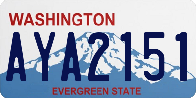 WA license plate AYA2151