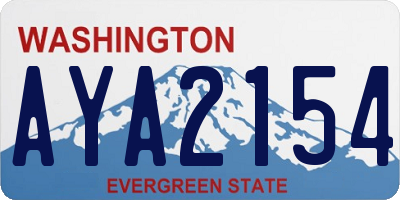 WA license plate AYA2154