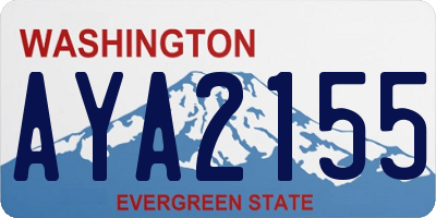 WA license plate AYA2155