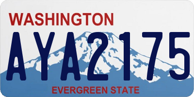 WA license plate AYA2175