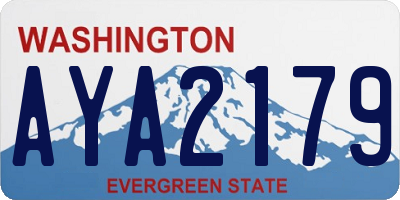 WA license plate AYA2179