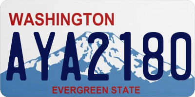 WA license plate AYA2180