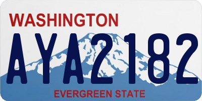 WA license plate AYA2182
