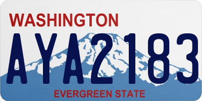 WA license plate AYA2183