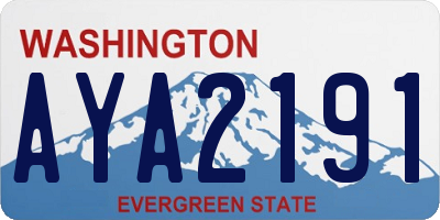 WA license plate AYA2191