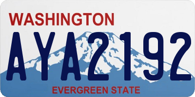 WA license plate AYA2192