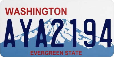 WA license plate AYA2194