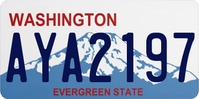 WA license plate AYA2197