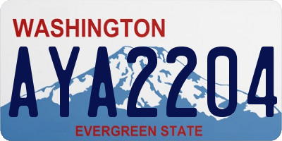 WA license plate AYA2204