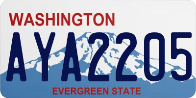 WA license plate AYA2205