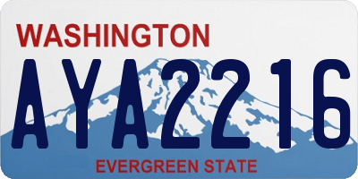 WA license plate AYA2216