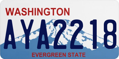 WA license plate AYA2218