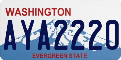 WA license plate AYA2220