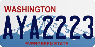 WA license plate AYA2223