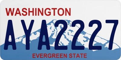 WA license plate AYA2227