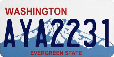 WA license plate AYA2231