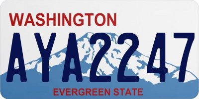 WA license plate AYA2247