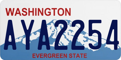 WA license plate AYA2254