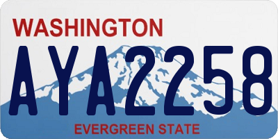 WA license plate AYA2258