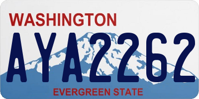 WA license plate AYA2262