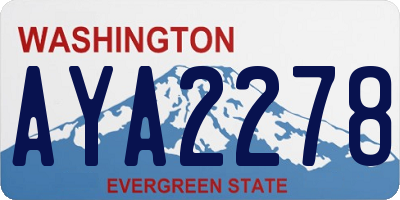 WA license plate AYA2278