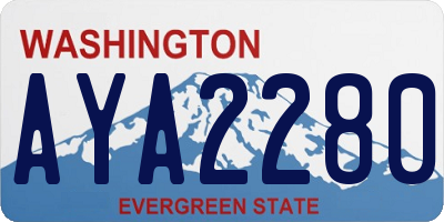 WA license plate AYA2280