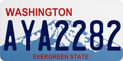 WA license plate AYA2282