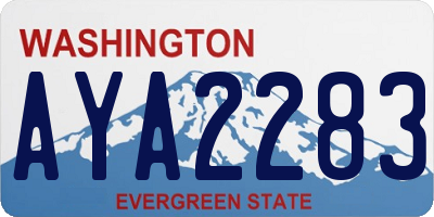 WA license plate AYA2283