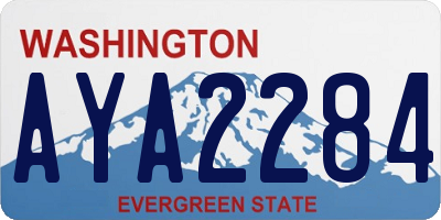 WA license plate AYA2284