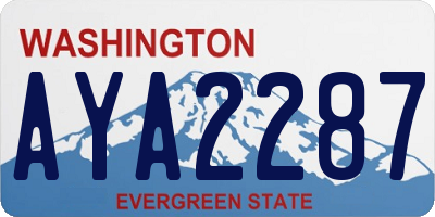 WA license plate AYA2287
