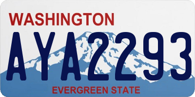 WA license plate AYA2293