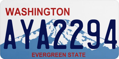 WA license plate AYA2294