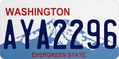 WA license plate AYA2296