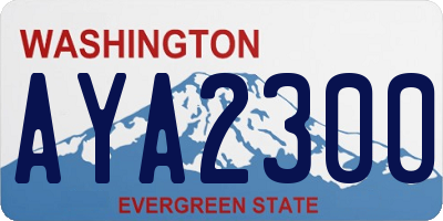 WA license plate AYA2300