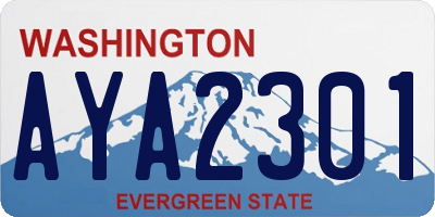 WA license plate AYA2301