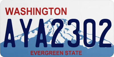 WA license plate AYA2302