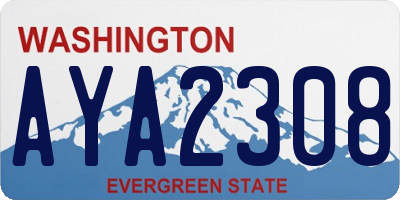 WA license plate AYA2308
