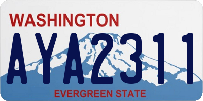 WA license plate AYA2311