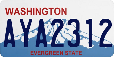 WA license plate AYA2312