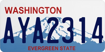 WA license plate AYA2314