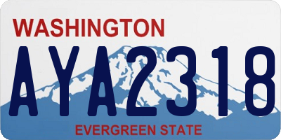 WA license plate AYA2318