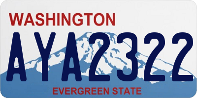 WA license plate AYA2322