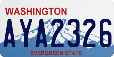 WA license plate AYA2326