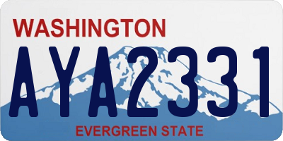 WA license plate AYA2331