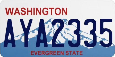 WA license plate AYA2335